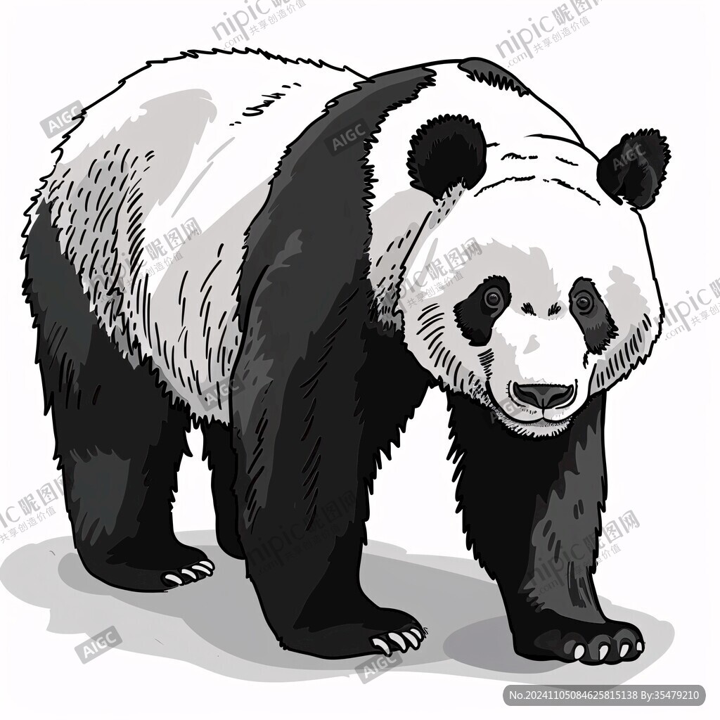 手繪插畫(huà)大熊貓