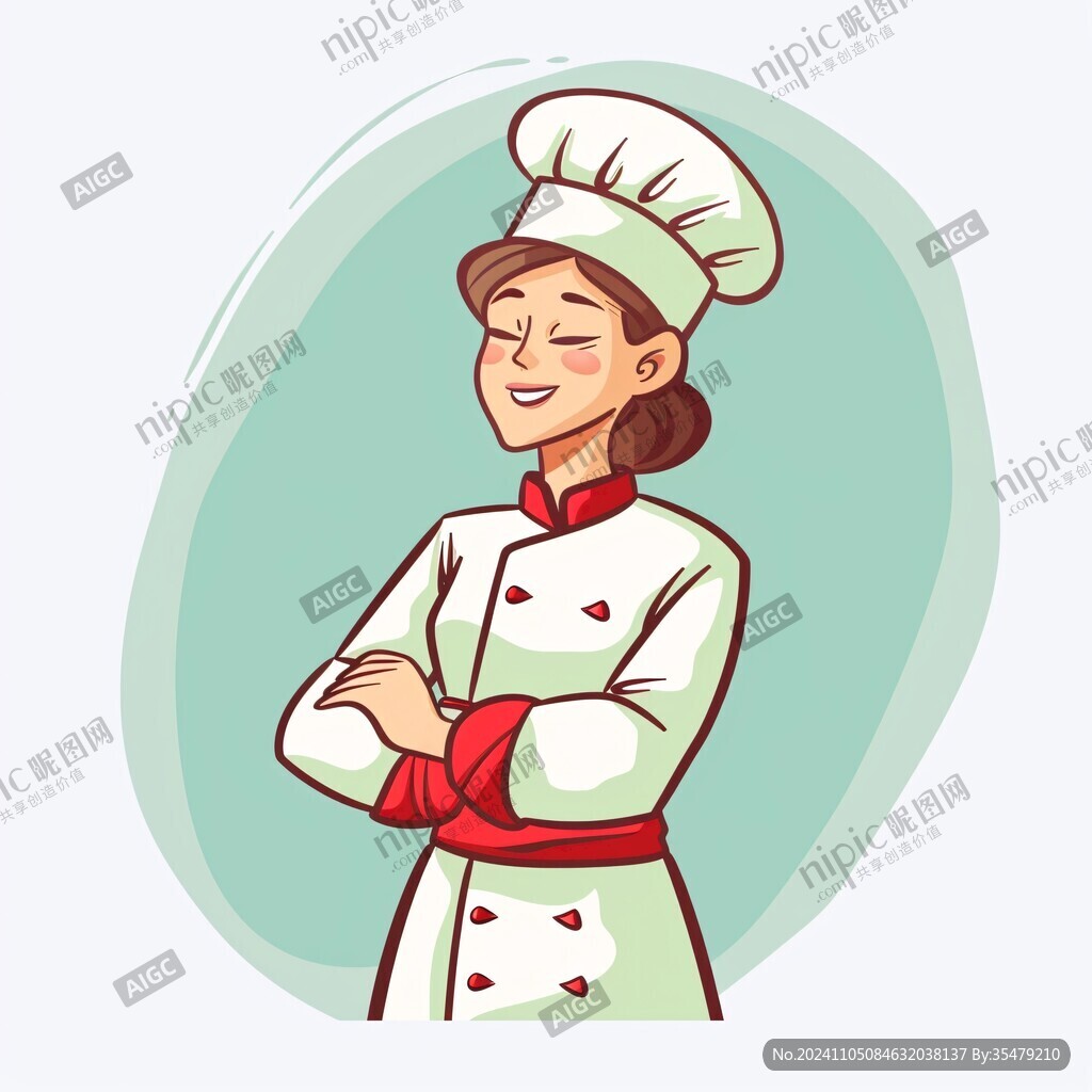 女廚師插畫