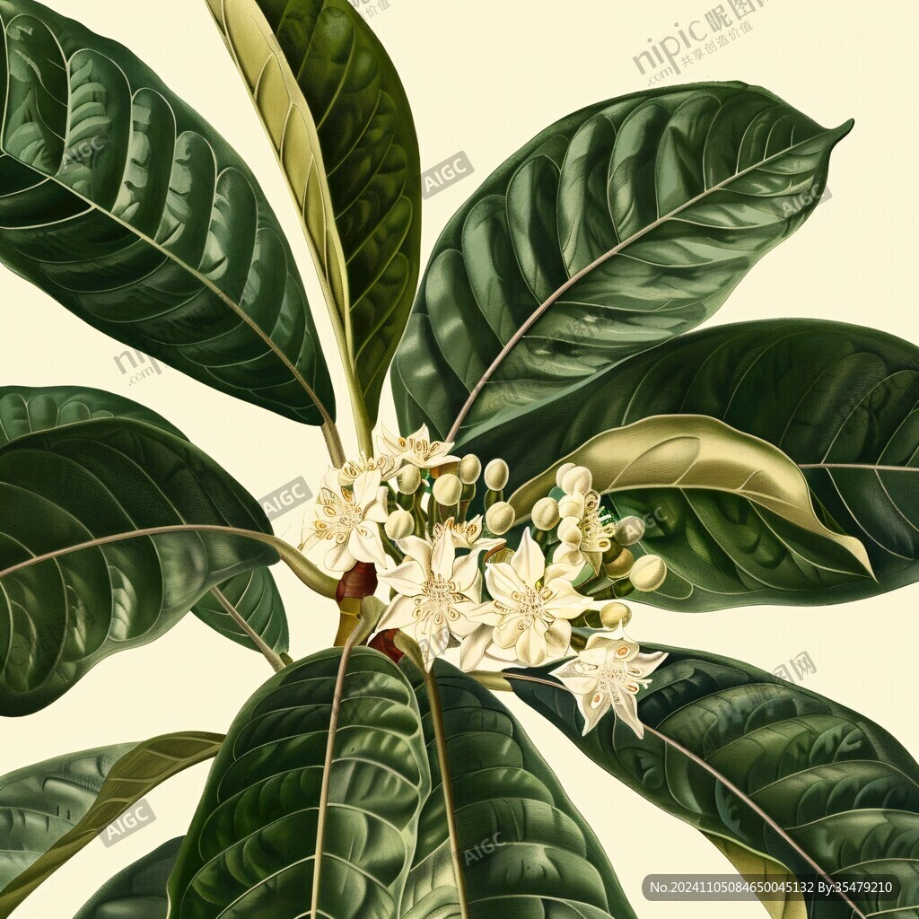 枇杷花插畫
