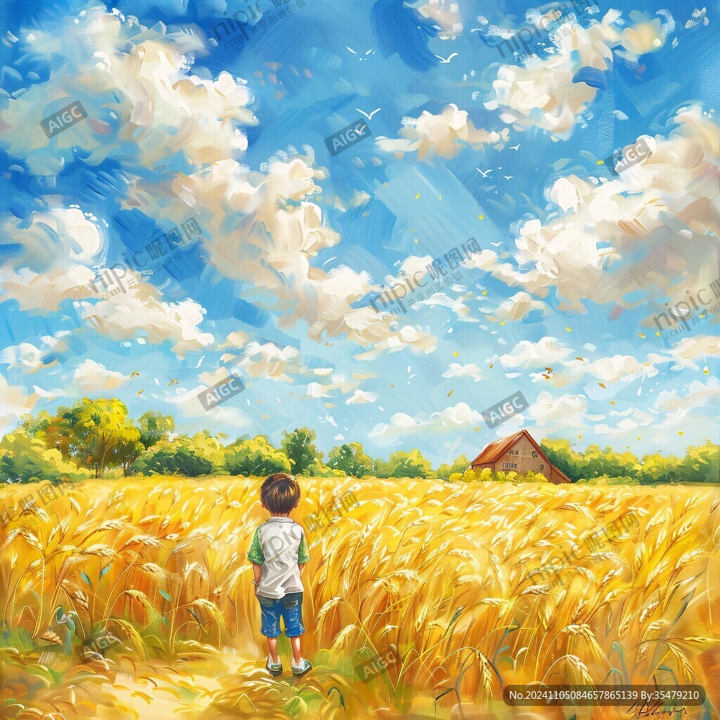 小麥田插畫