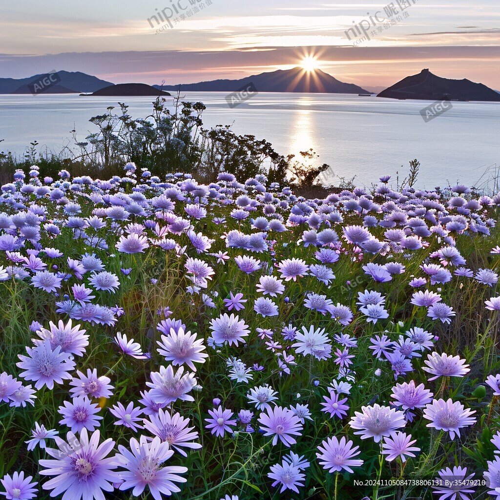 荷蘭菊夕陽