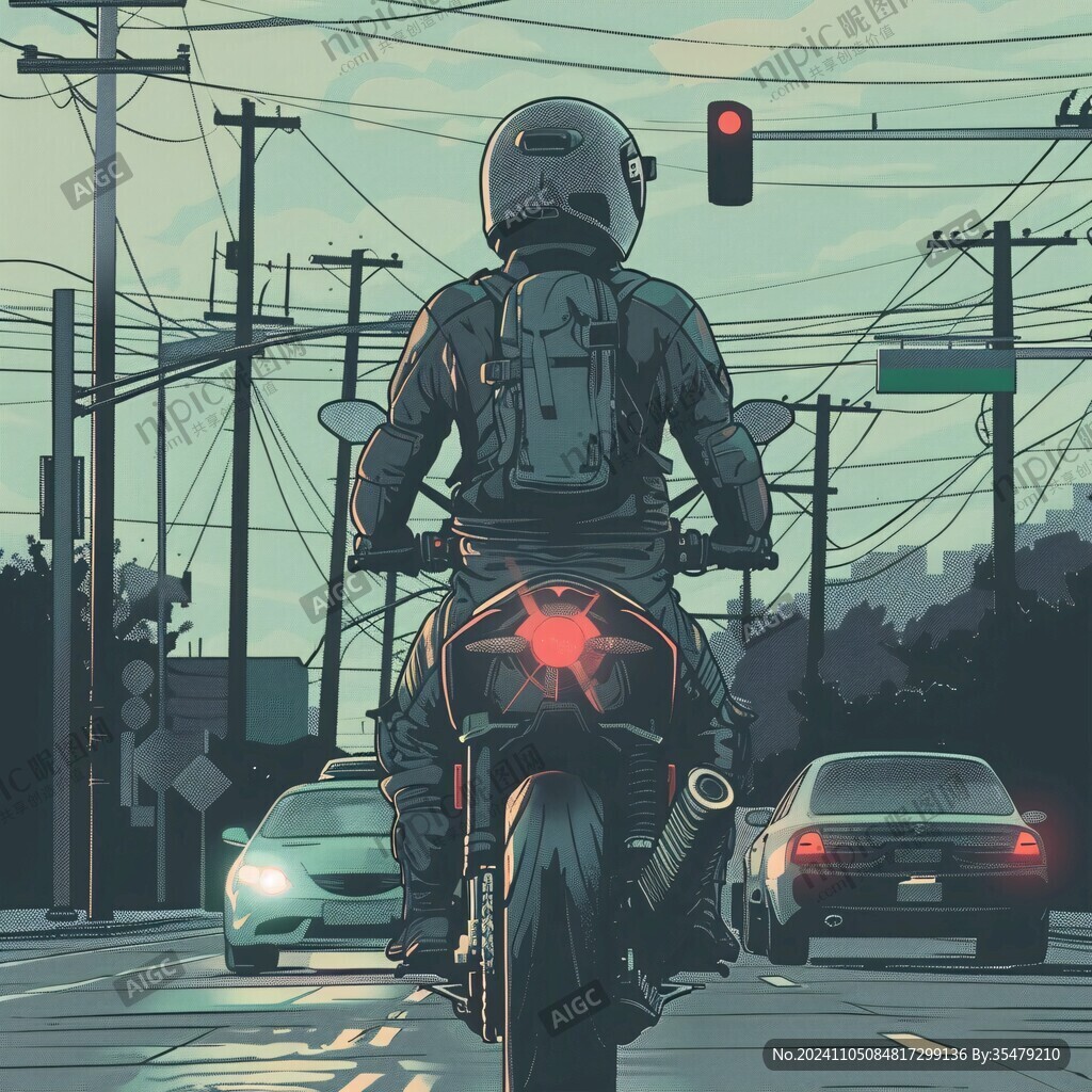 路上騎摩托車的人