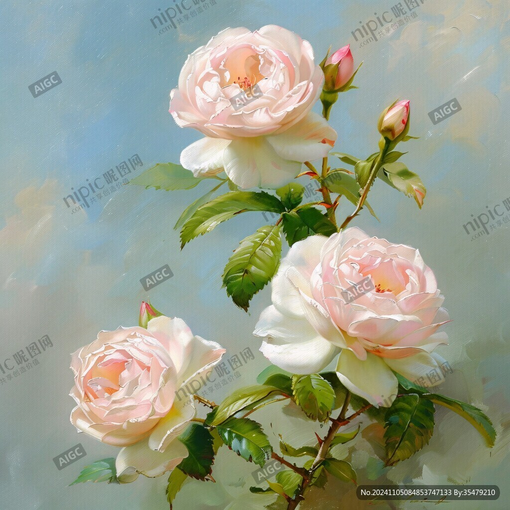油畫玫瑰花