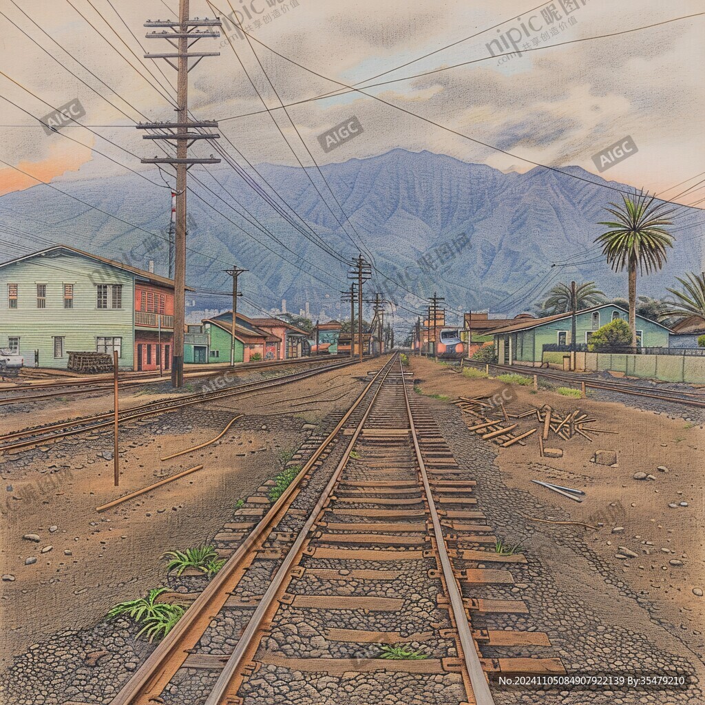 火車站插畫