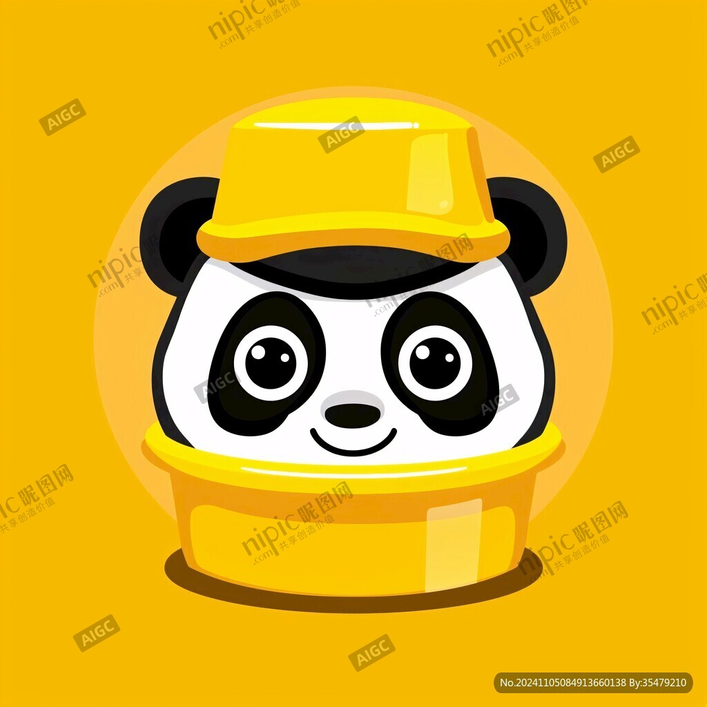 戴帽子的熊貓logo