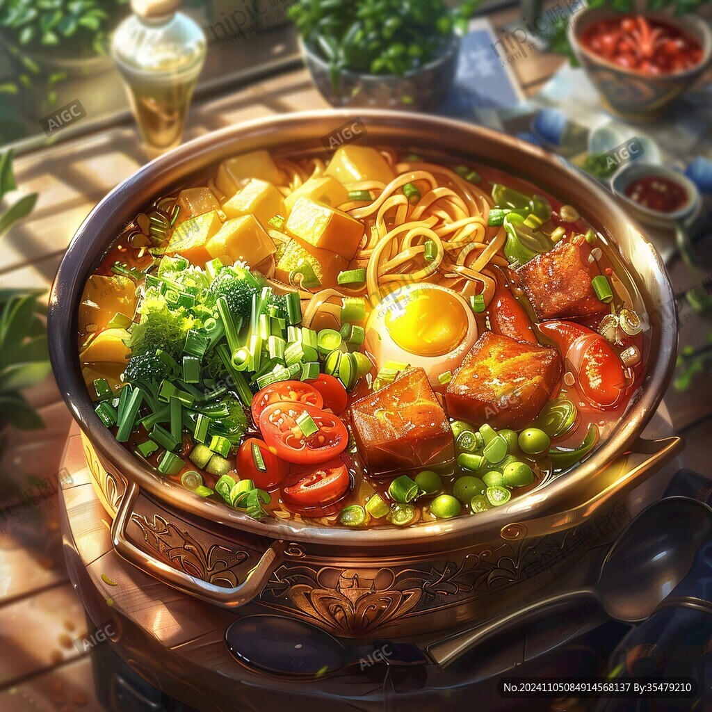 大碗面插畫