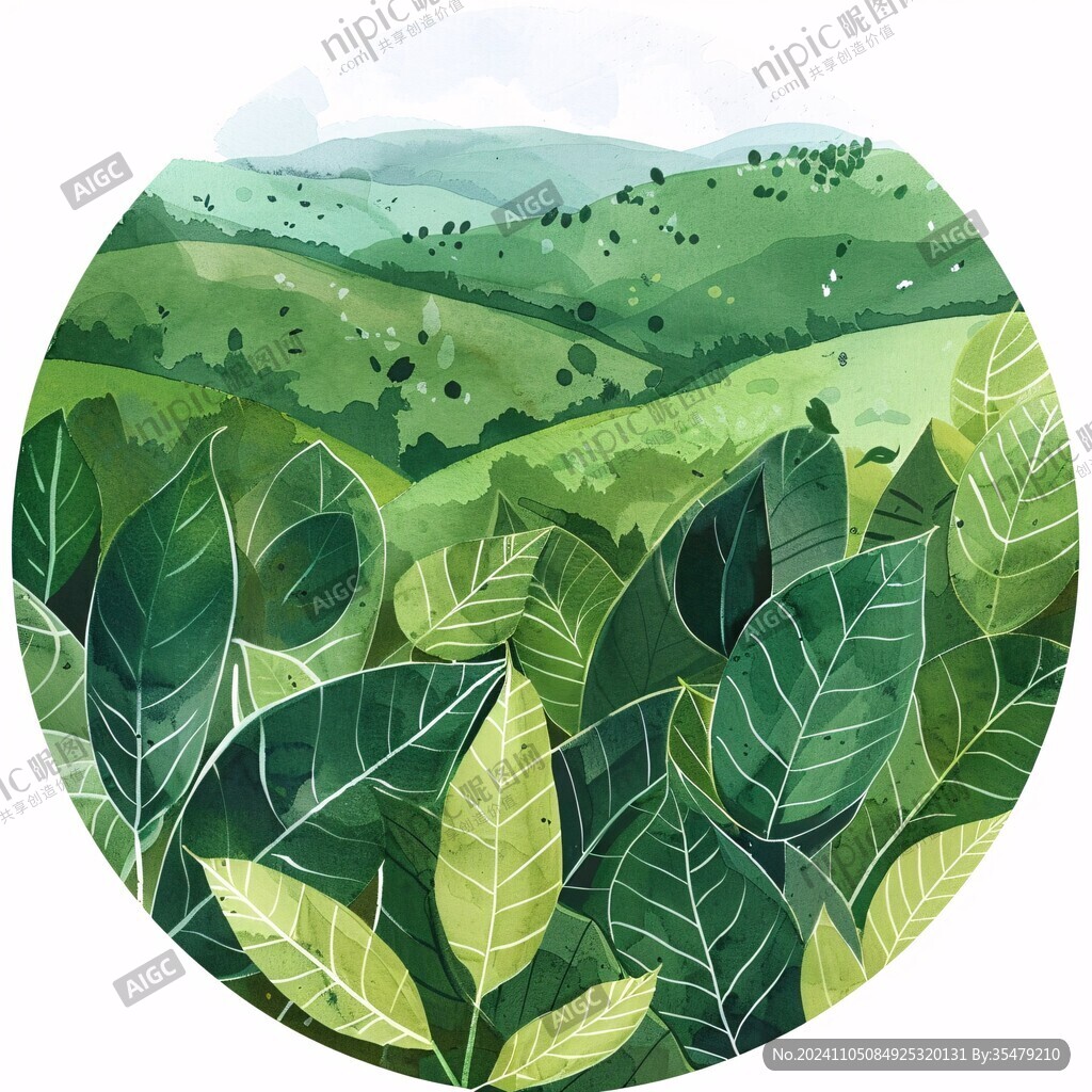茶園插畫茶包裝插畫