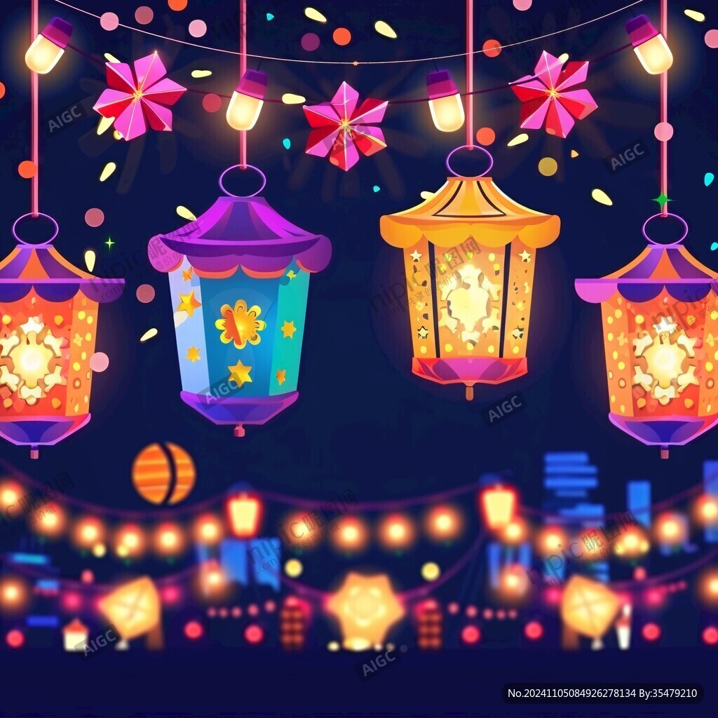 花燈節(jié)插畫