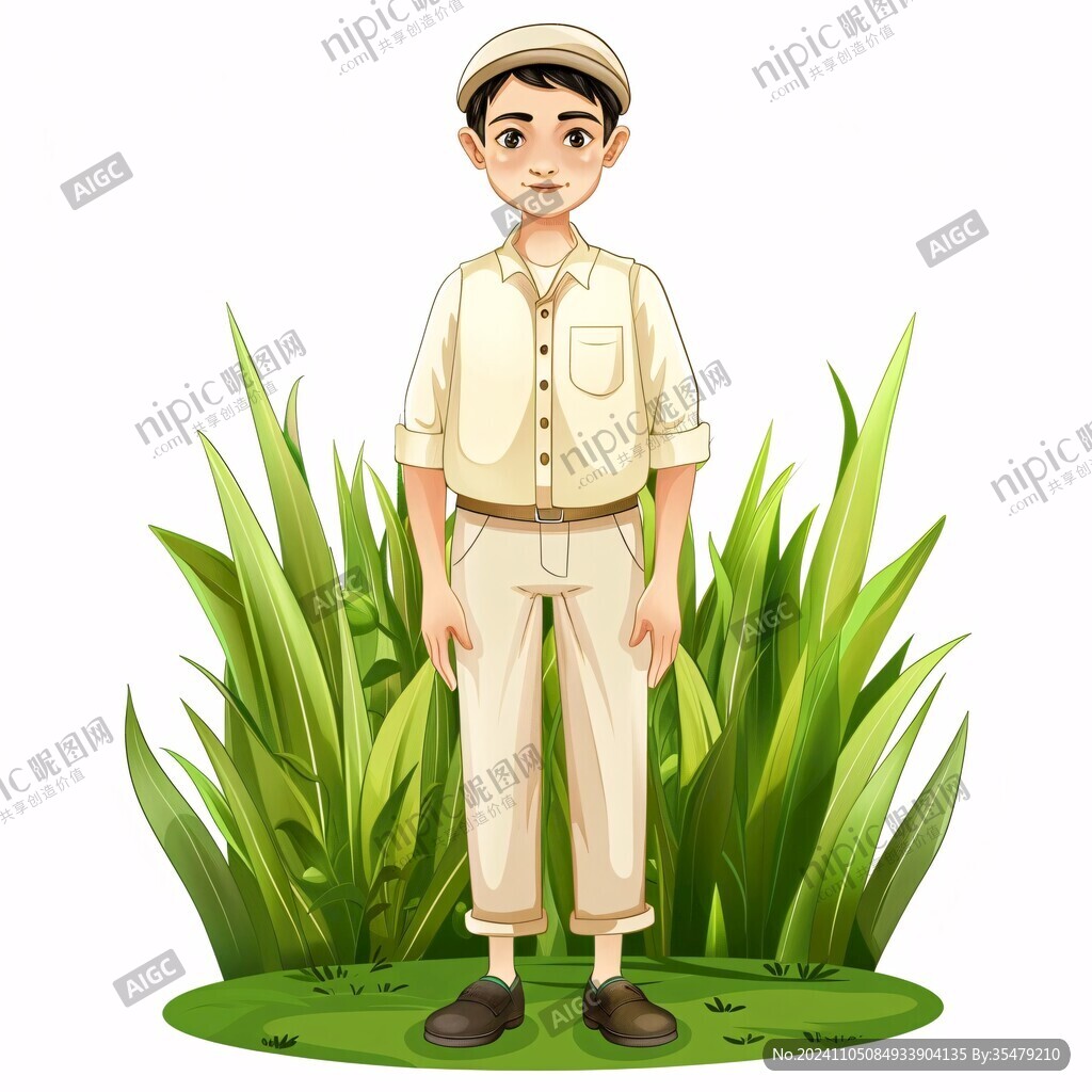 卡通農民小哥小伙子