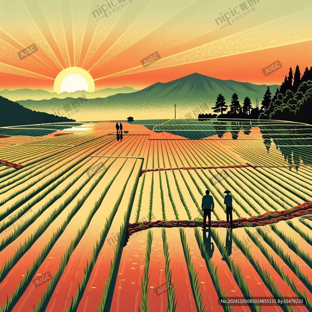 插秧插畫
