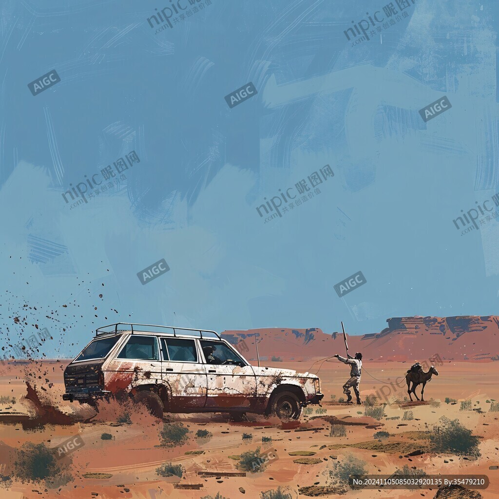 戈壁灘插畫