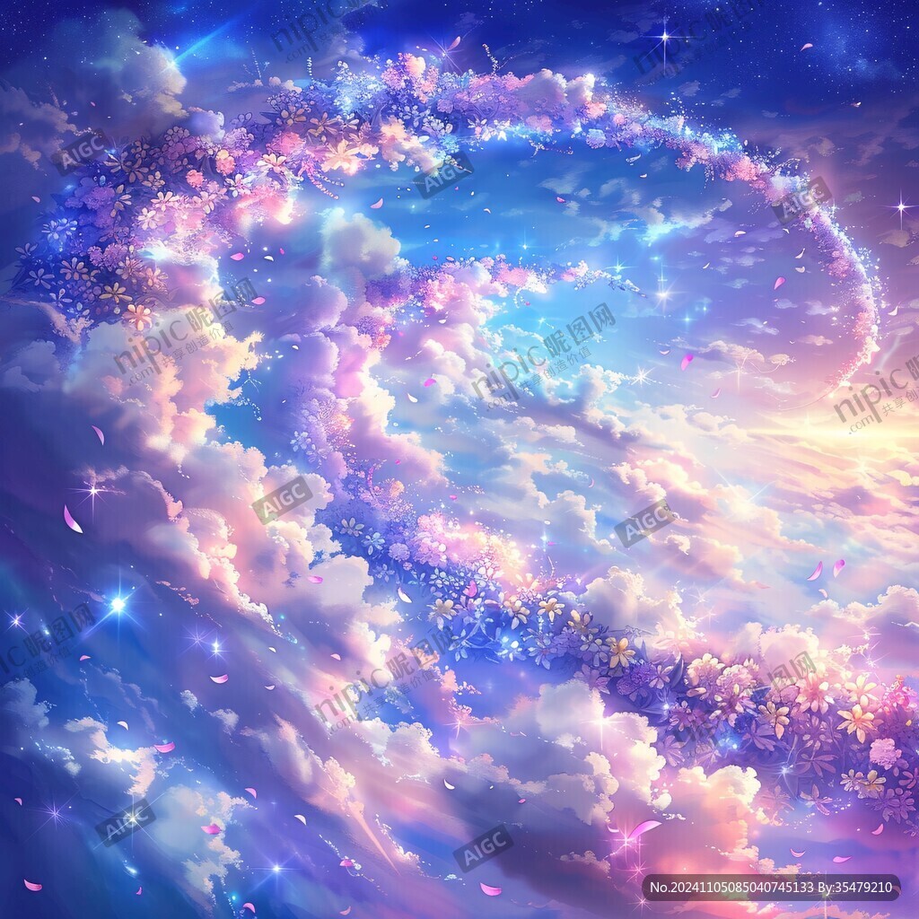 炫彩星空云彩背景