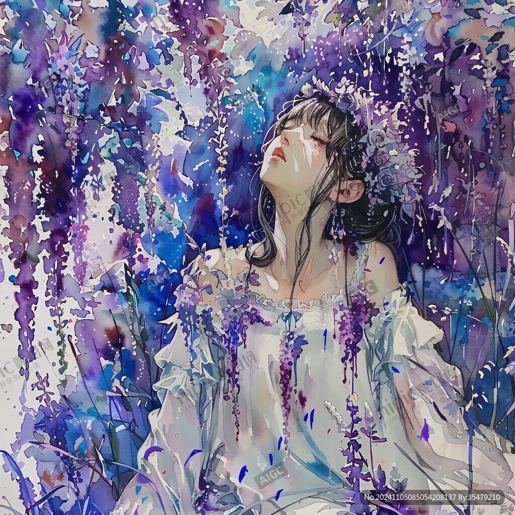 蝶豆花插畫