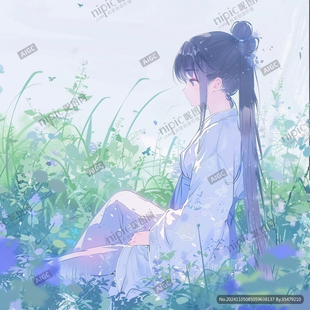 古裝少女背影
