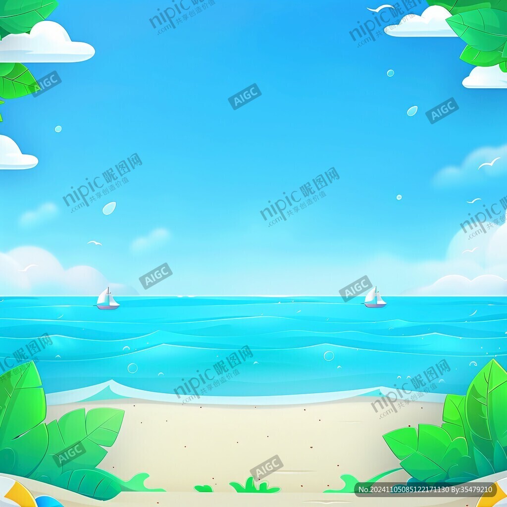 夏日海灘海邊風光
