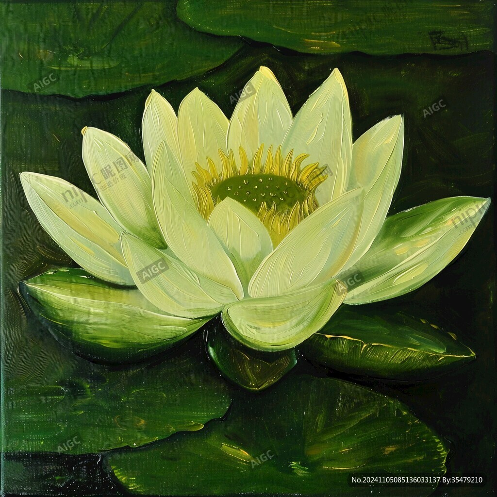 寫實畫蓮花睡蓮