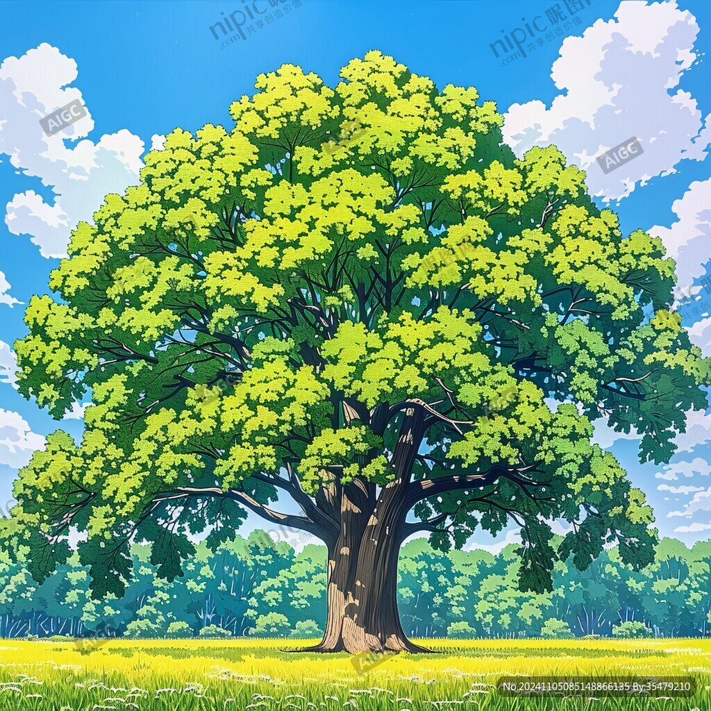 夏天大樹乘涼