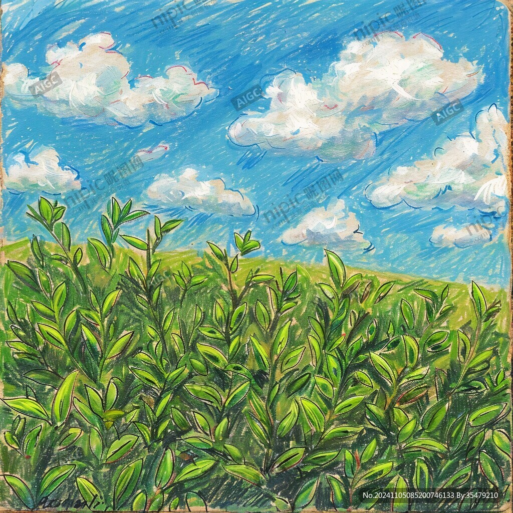 茶樹油畫