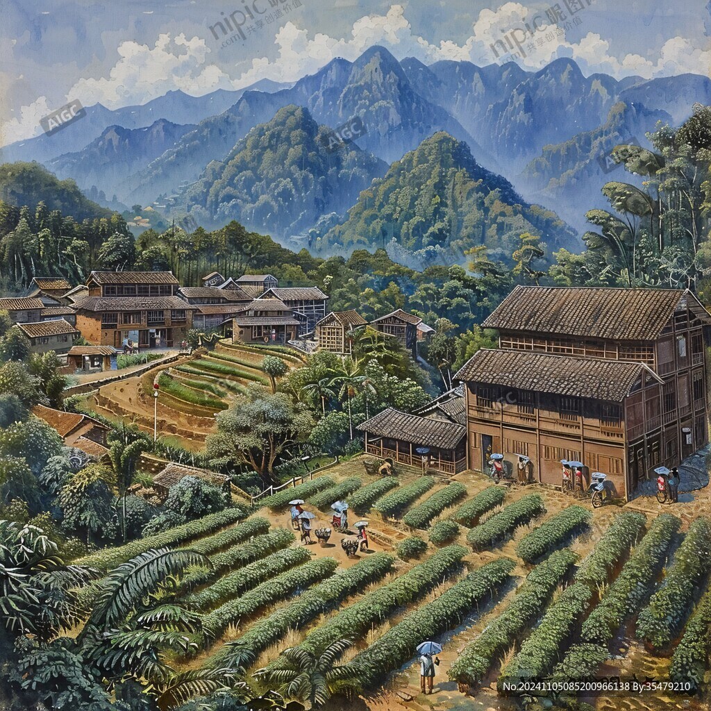 茶山油畫