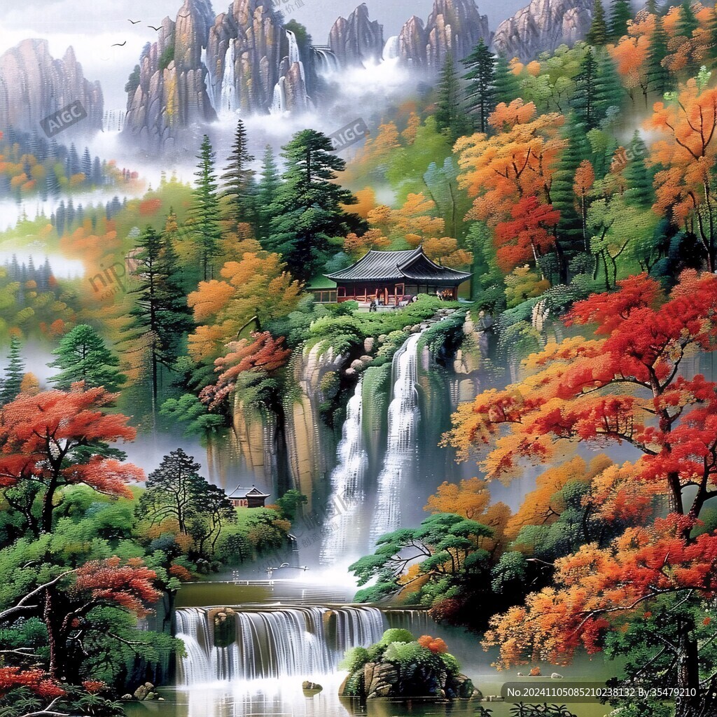 迎客松掛畫壁畫墻紙