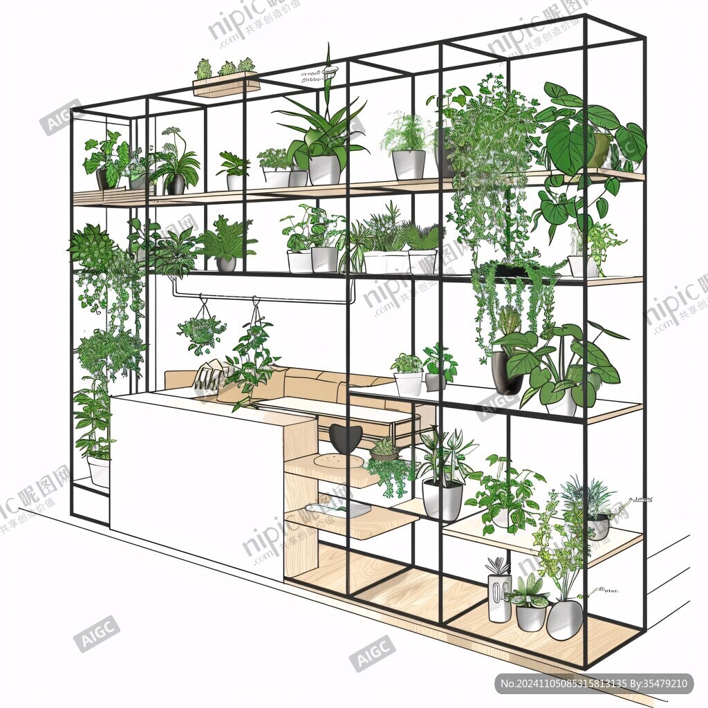 植物展柜效果圖