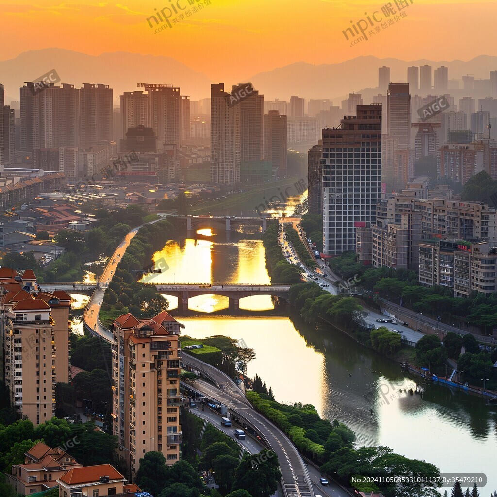 前山河夕照
