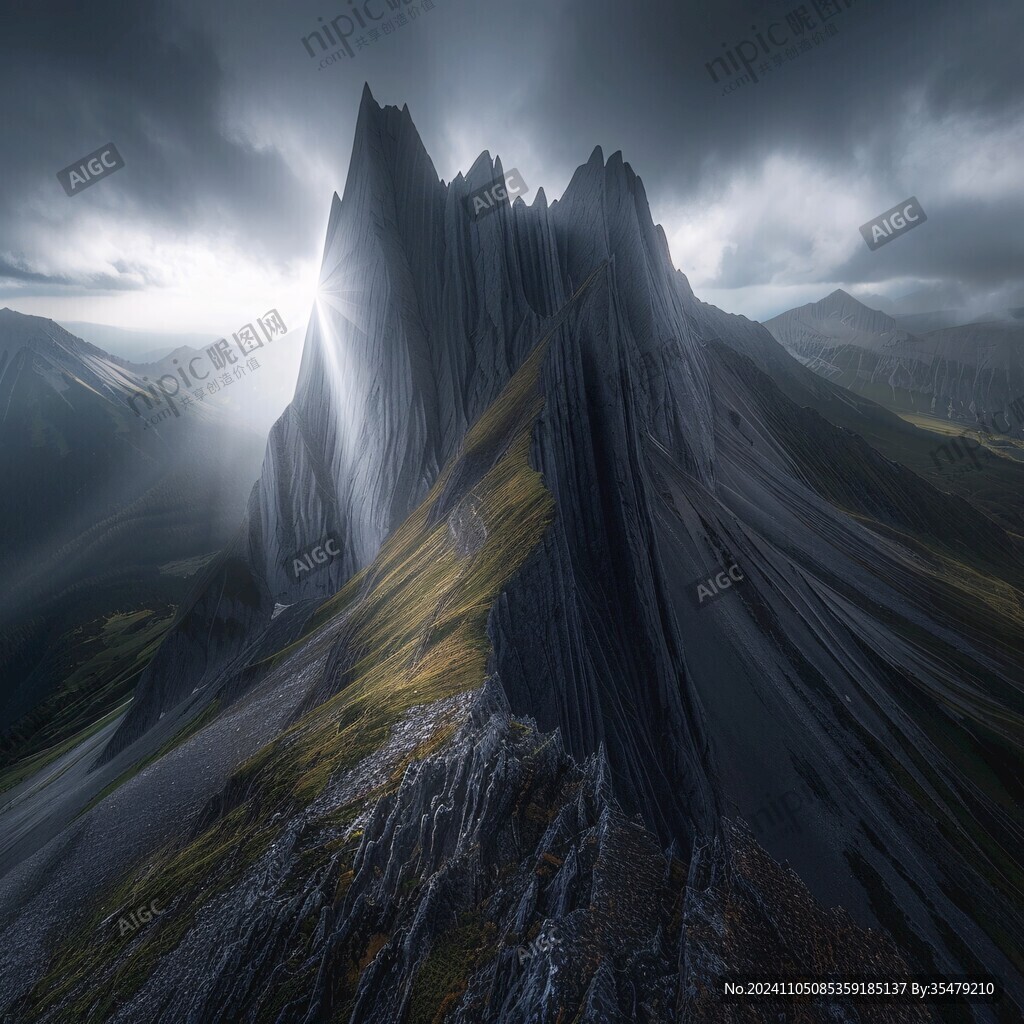 壯美大山日出全景