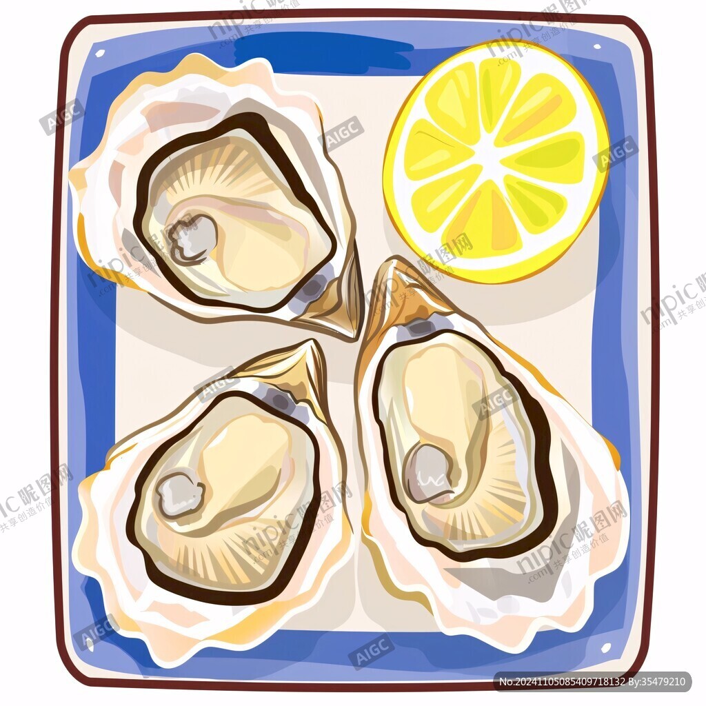 生蠔插畫
