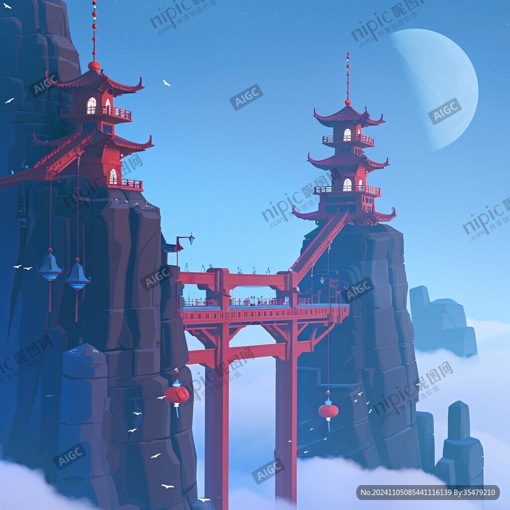 牌坊插畫