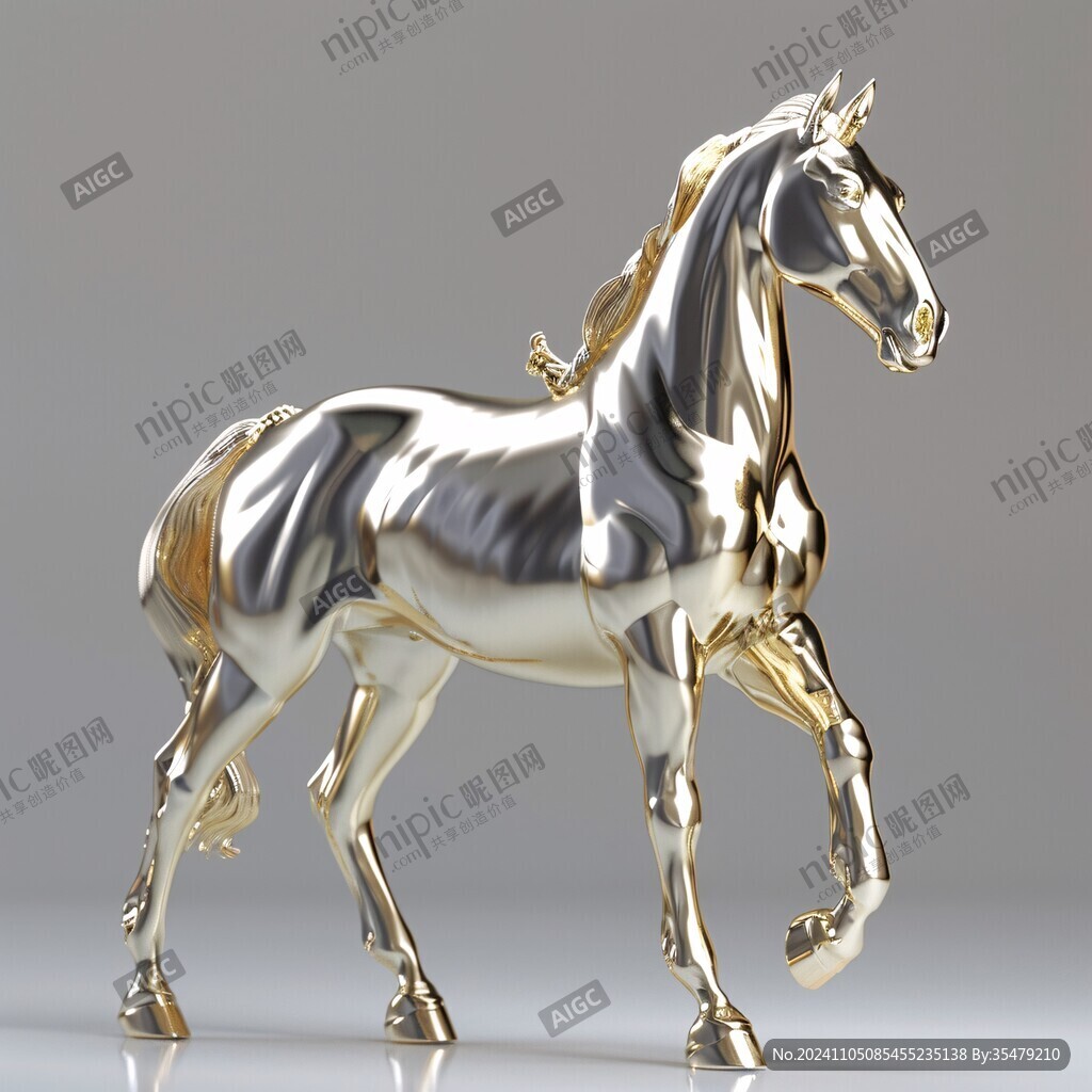 創(chuàng)意插畫金屬駿馬