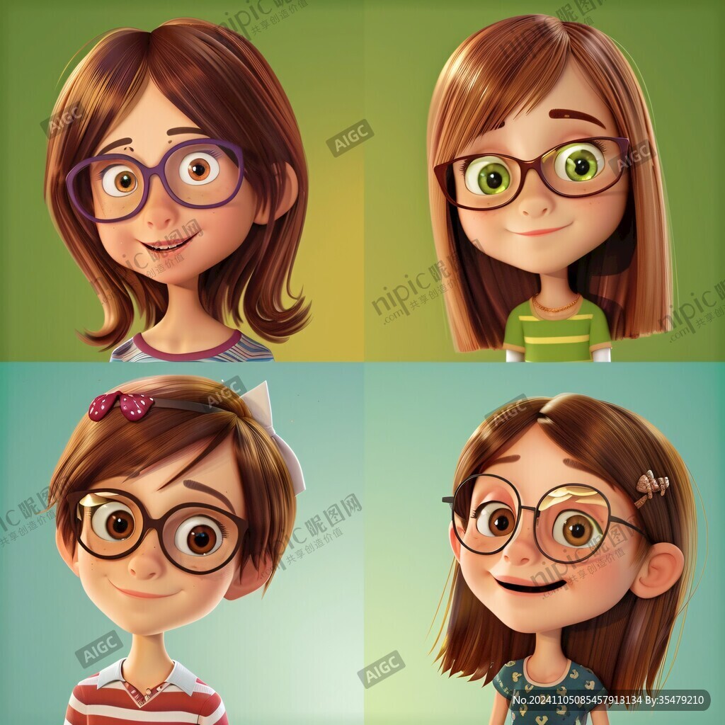 戴眼鏡q版女孩