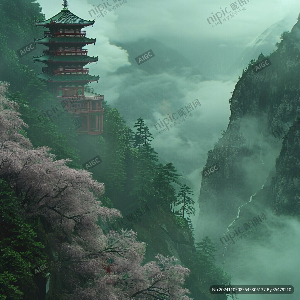 春山樓閣仙境