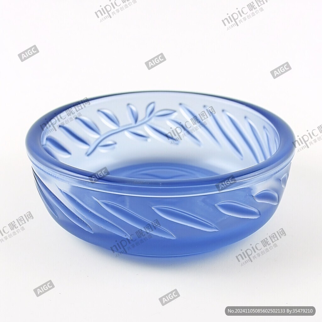 天藍色玻璃筆洗