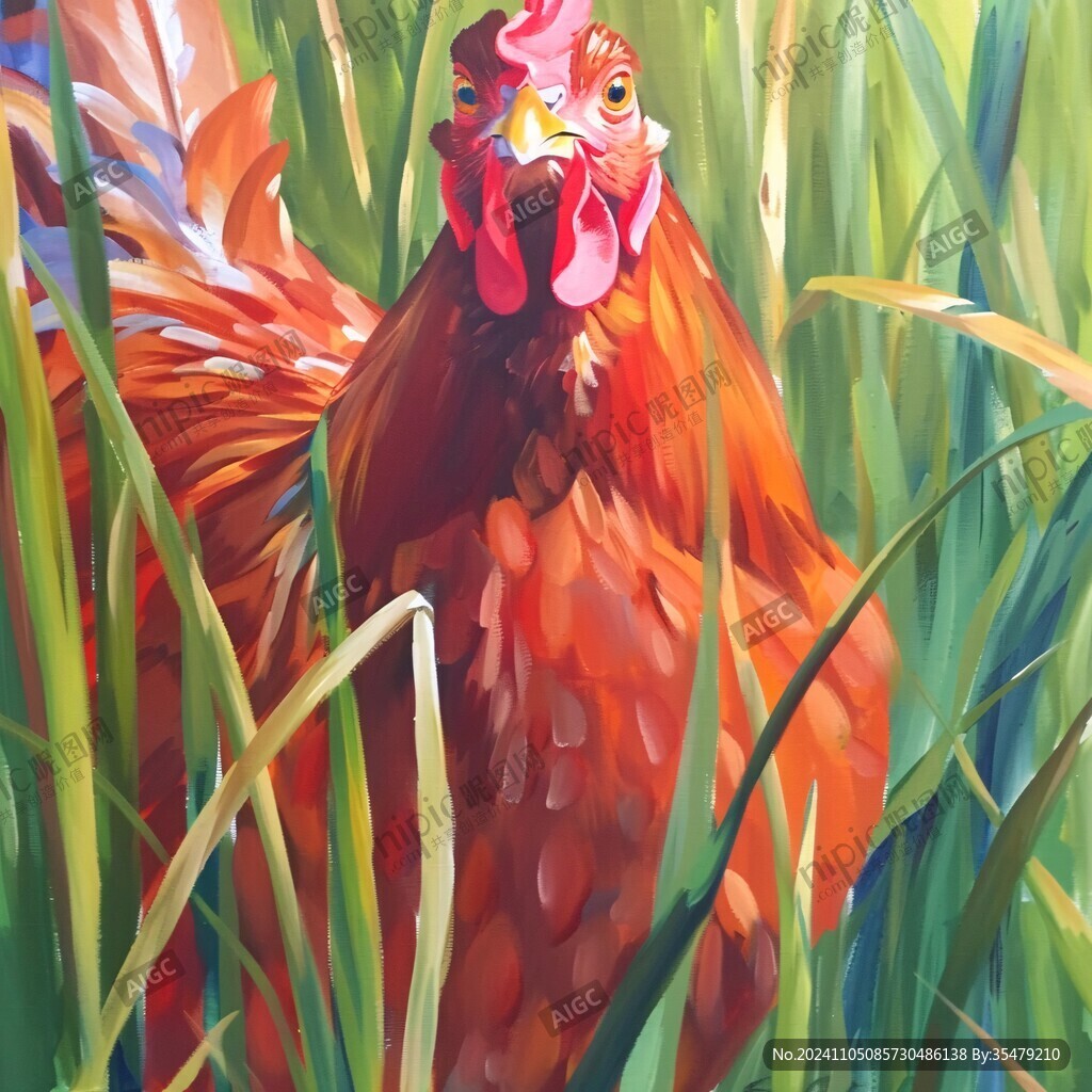 蘆花雞插畫