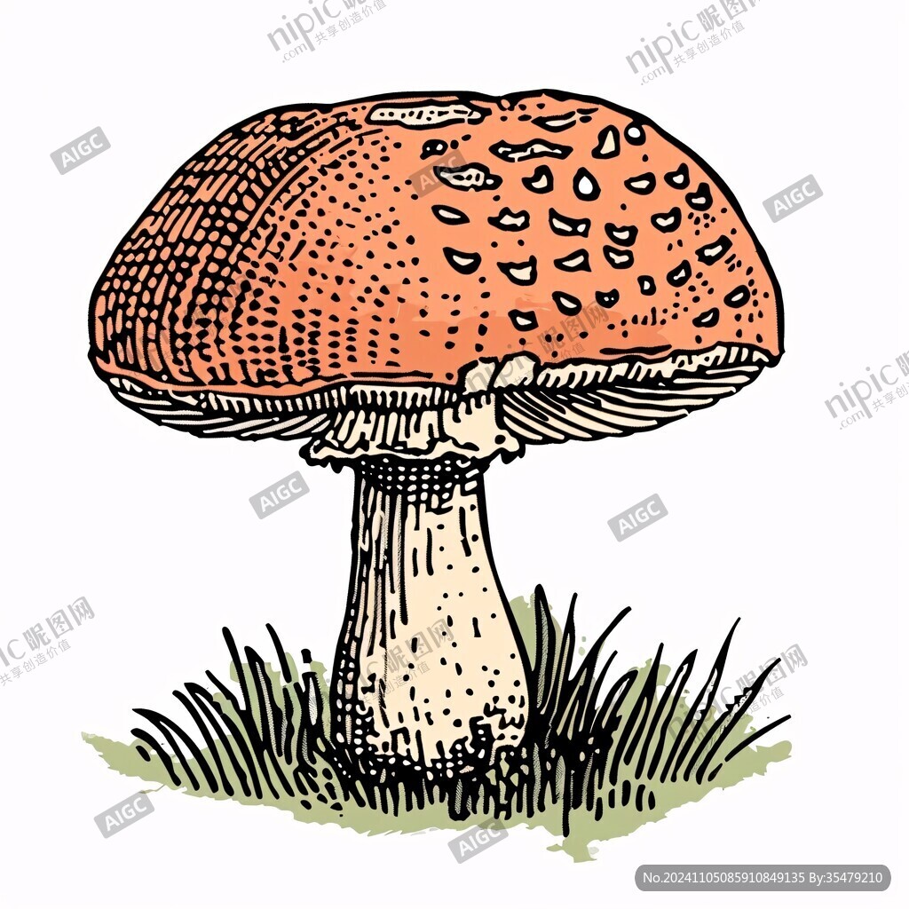 蘑菇手繪插畫
