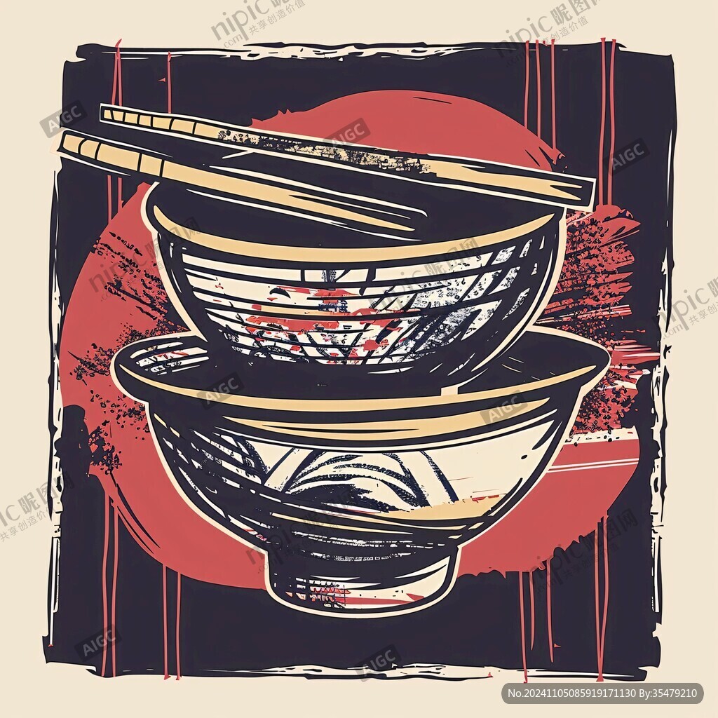 面碗插畫