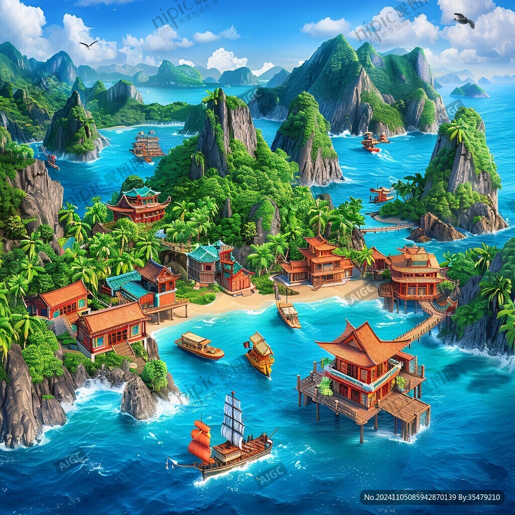 海島插畫