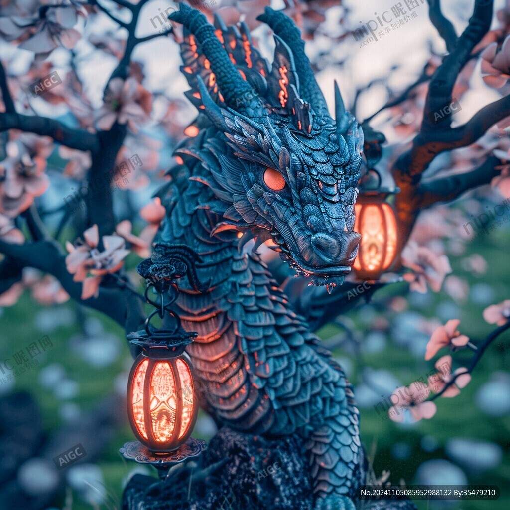 龍形燈雕塑