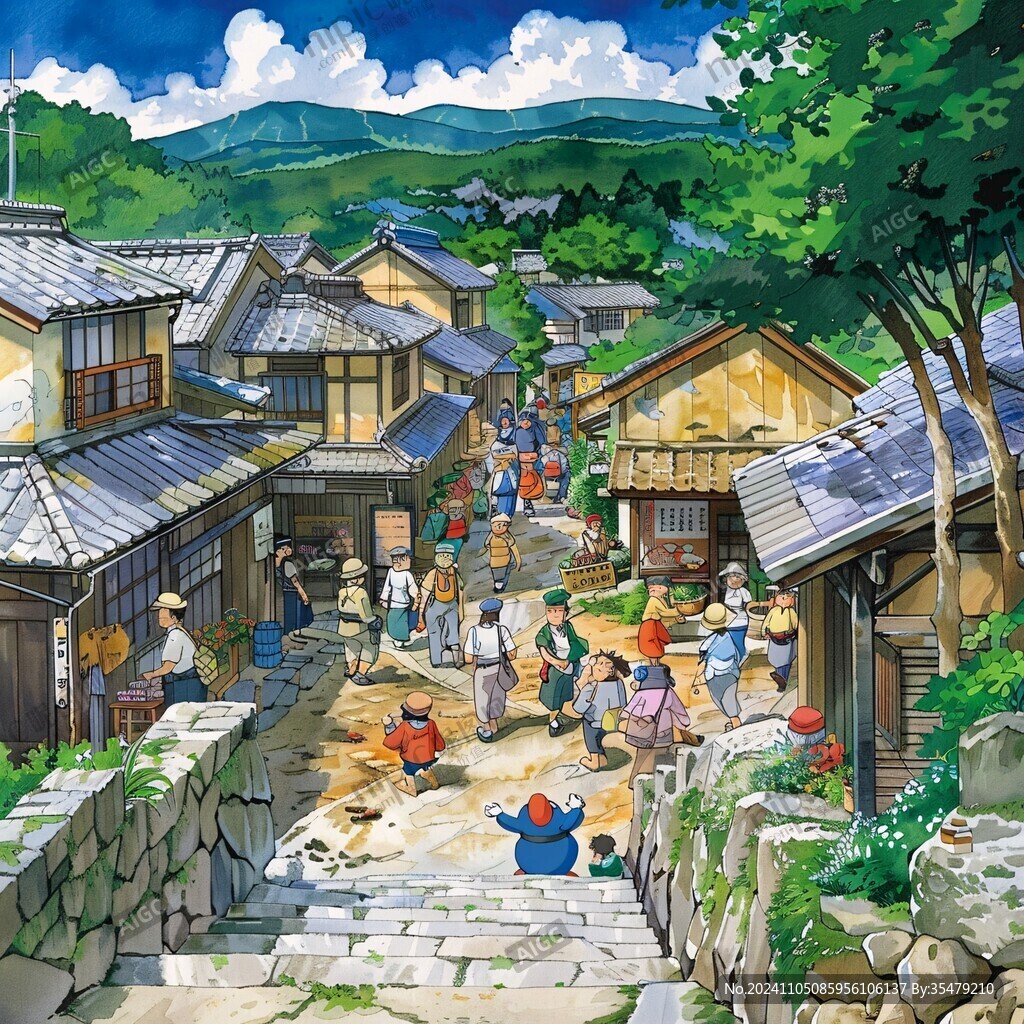 日本人物生活場景圖