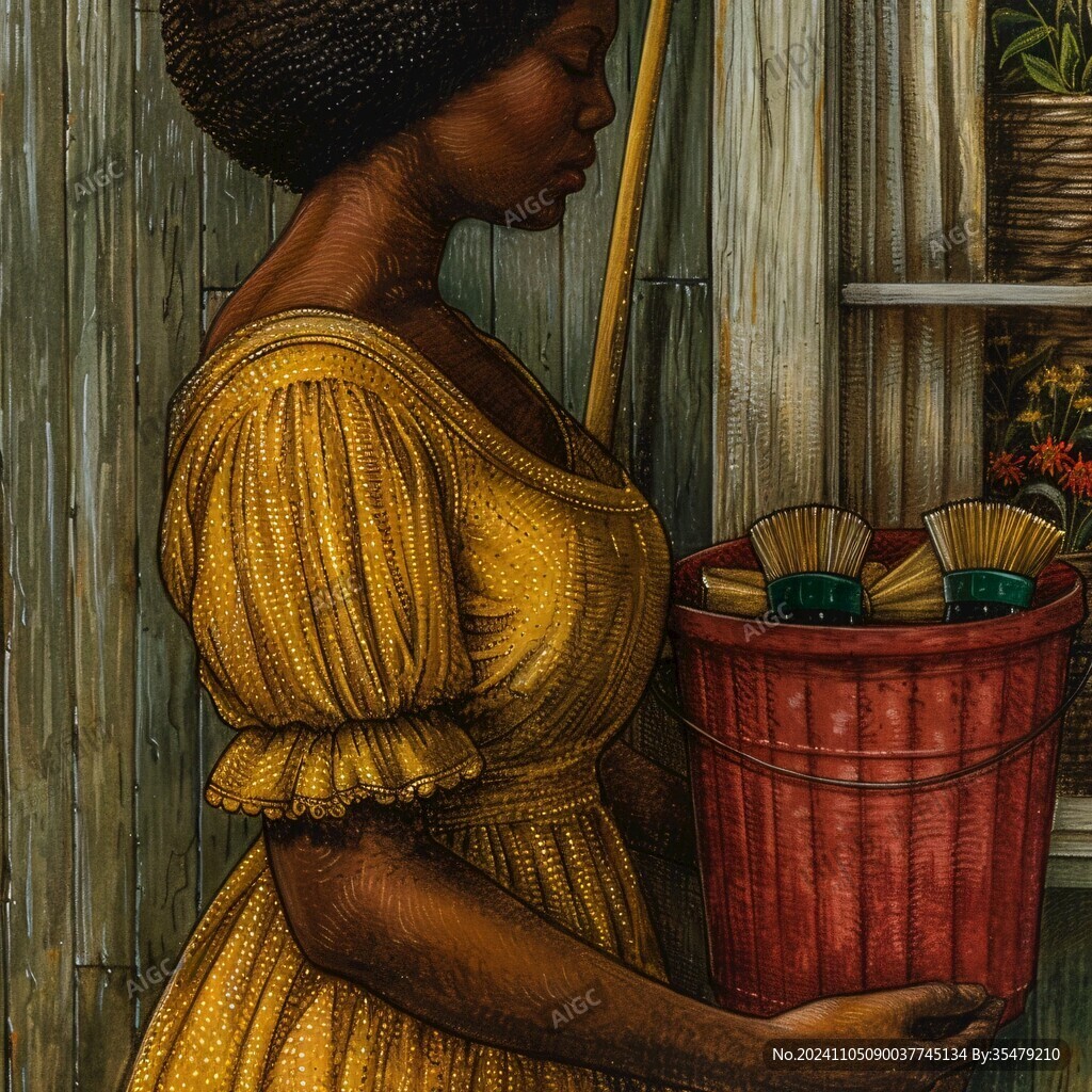 紡織女插畫