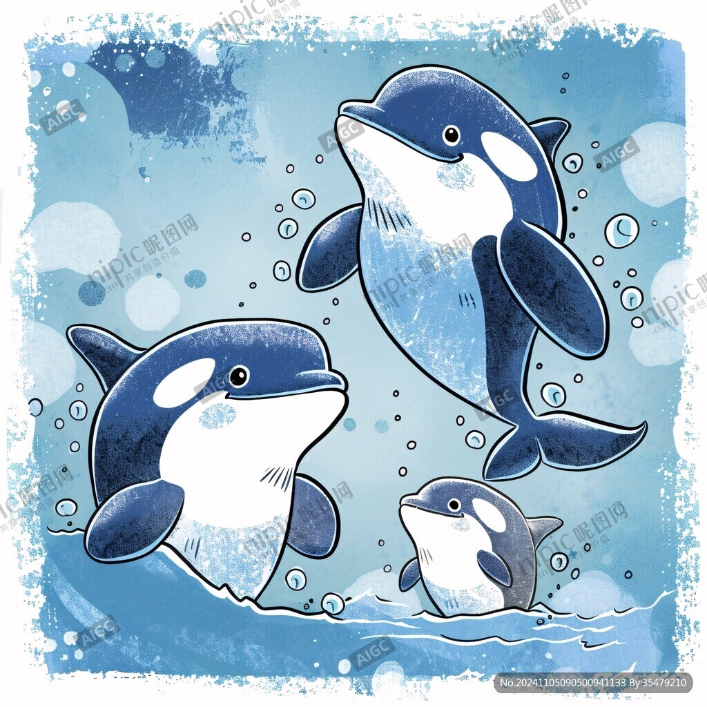 三只海豚