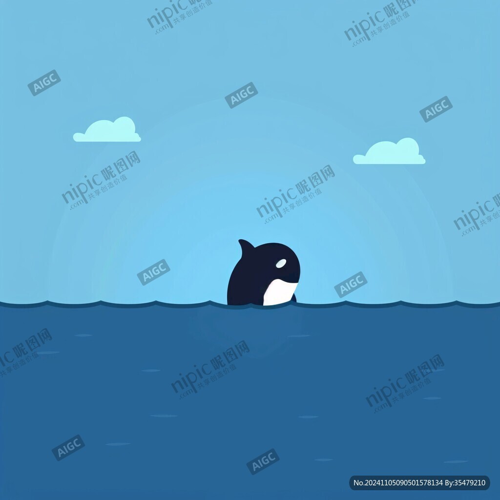 小熊鯨魚插畫