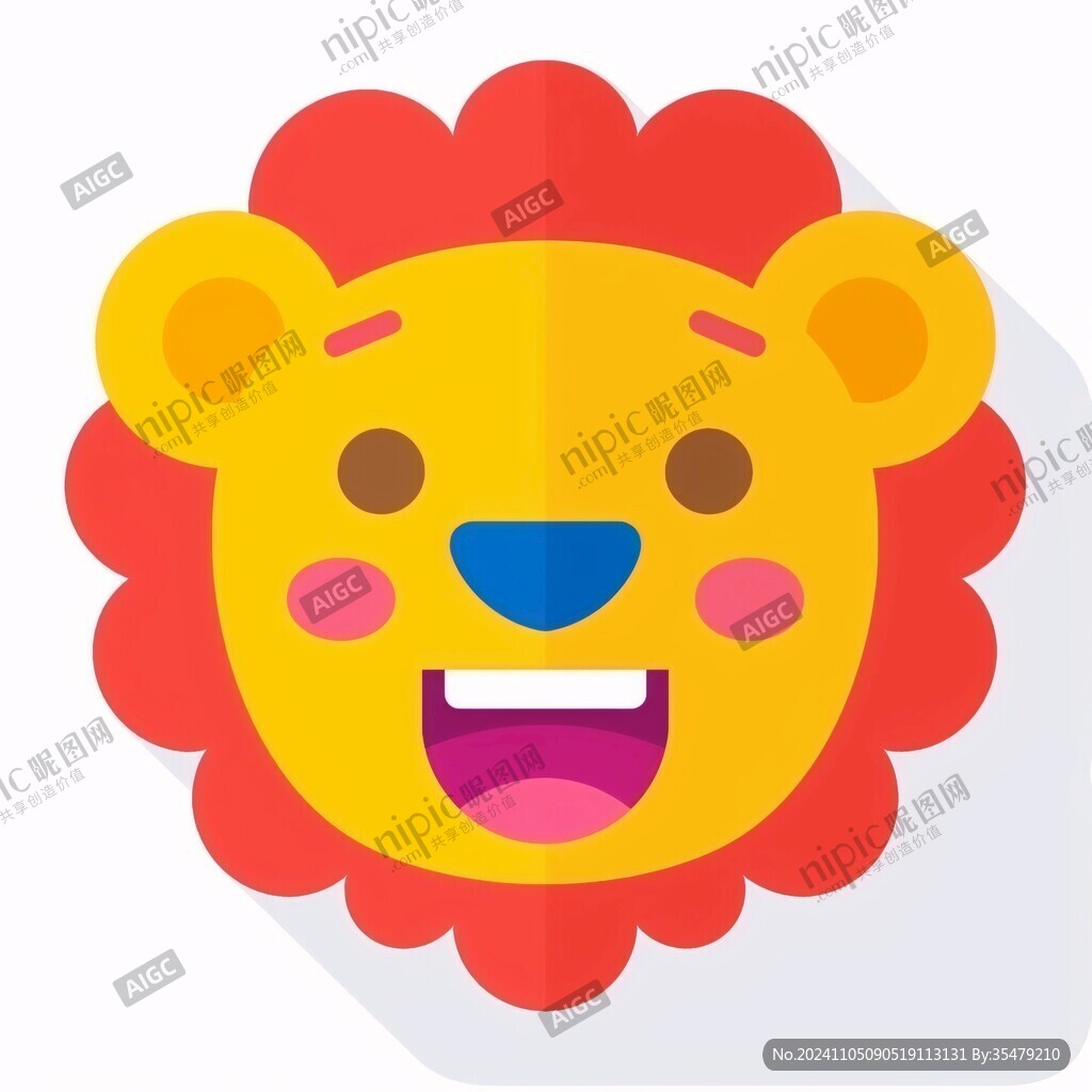 扁平卡通獅子