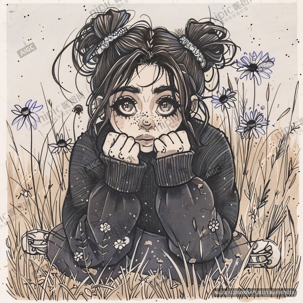 雛菊少女插畫
