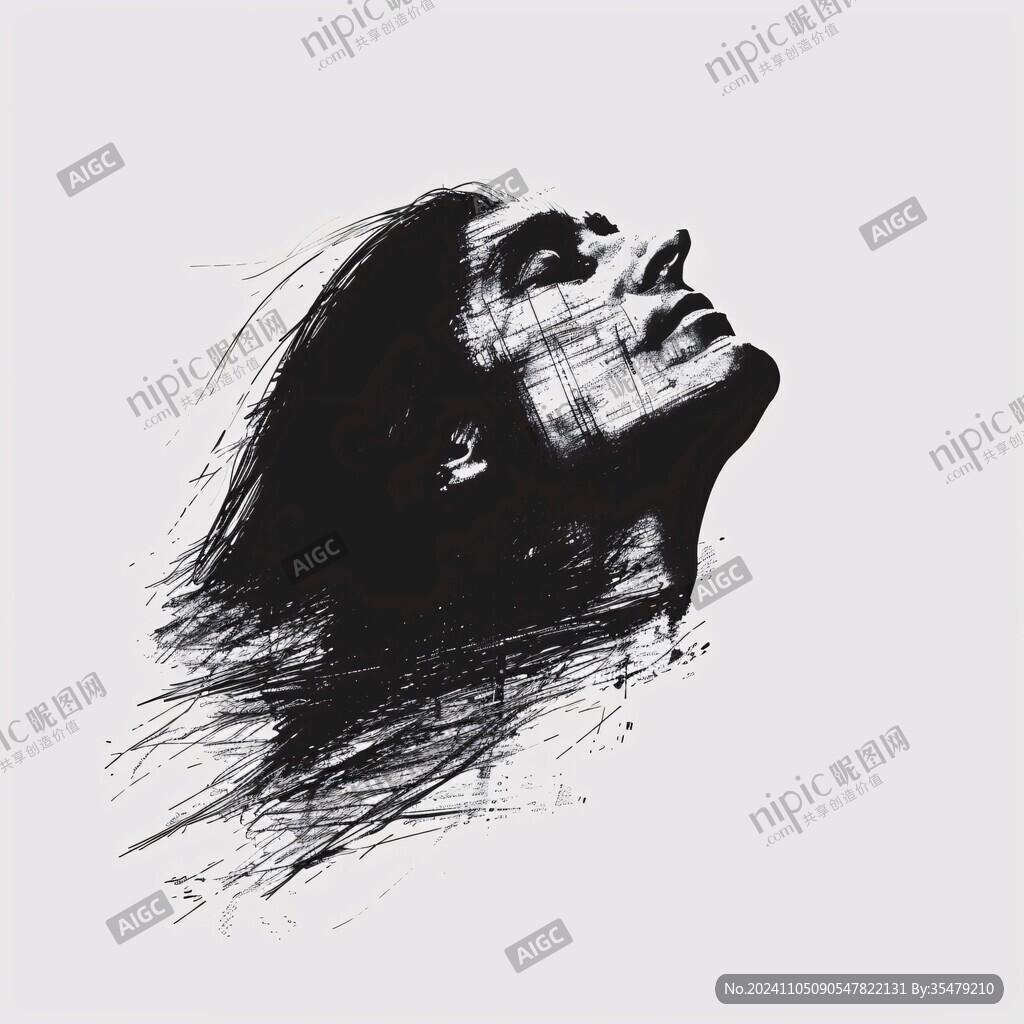 扭曲人像插畫