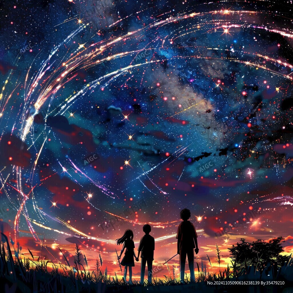 情侶看流星雨