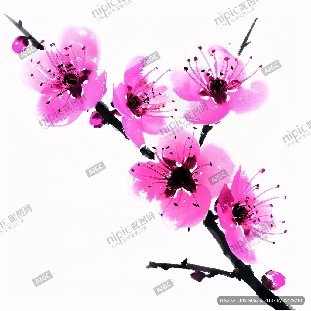 桃花高清白底文化藝術(shù)
