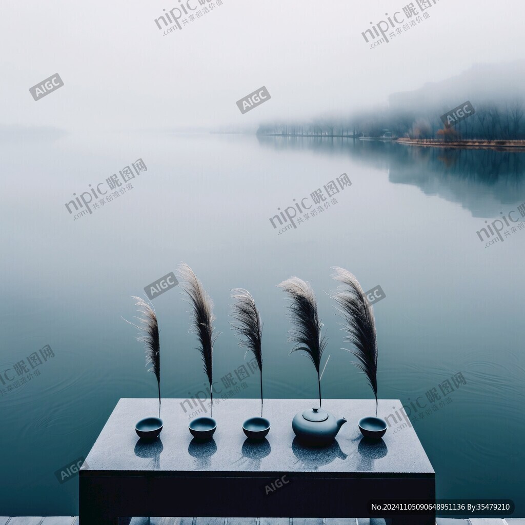 禪意蘆葦山水