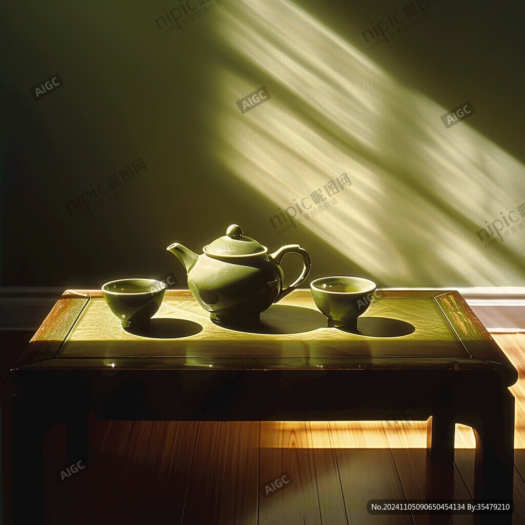 陽光下的茶具
