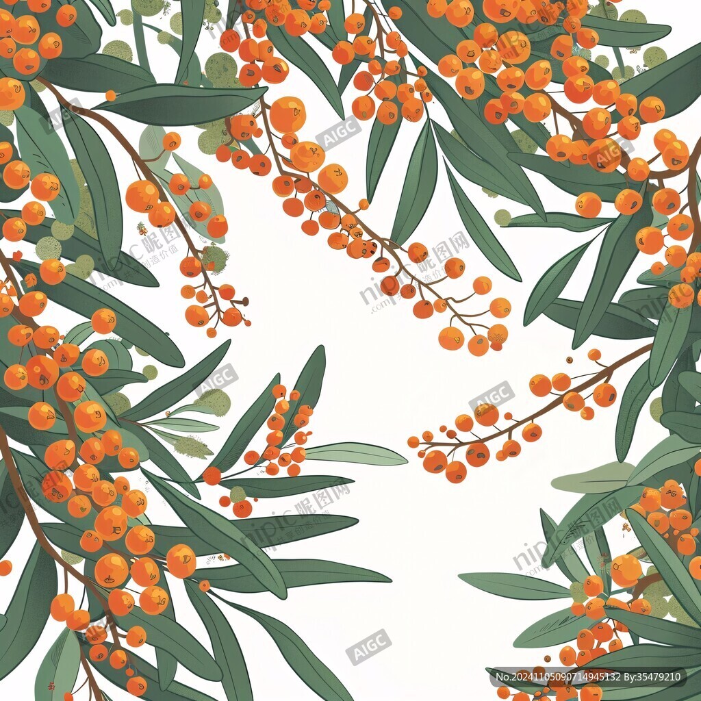 沙棘果插畫